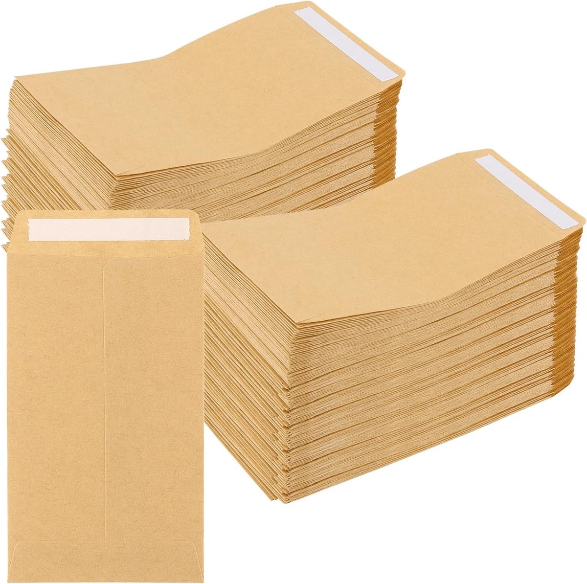 Kraft Papieren Enveloppen 6x10cm - 600 Stuks Zelfklevende Enveloppen voor Zaadjes, Geschenken en Geld