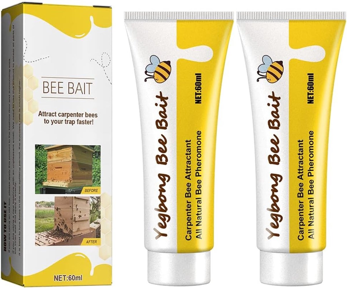 Effectieve Bijenlokker voor Buiten - 2-Pack Buitentoepassing, Makkelijk aan te Brengen, Ideaal voor Bijenteelt en Houtbewerking, 60ml 13.7x5.5cm