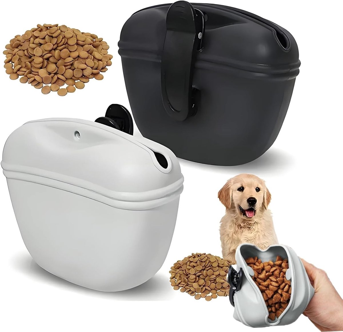 Multifunctionele siliconen voederzakken voor honden en katten, ideaal voor training en uitjes, 2 stuks