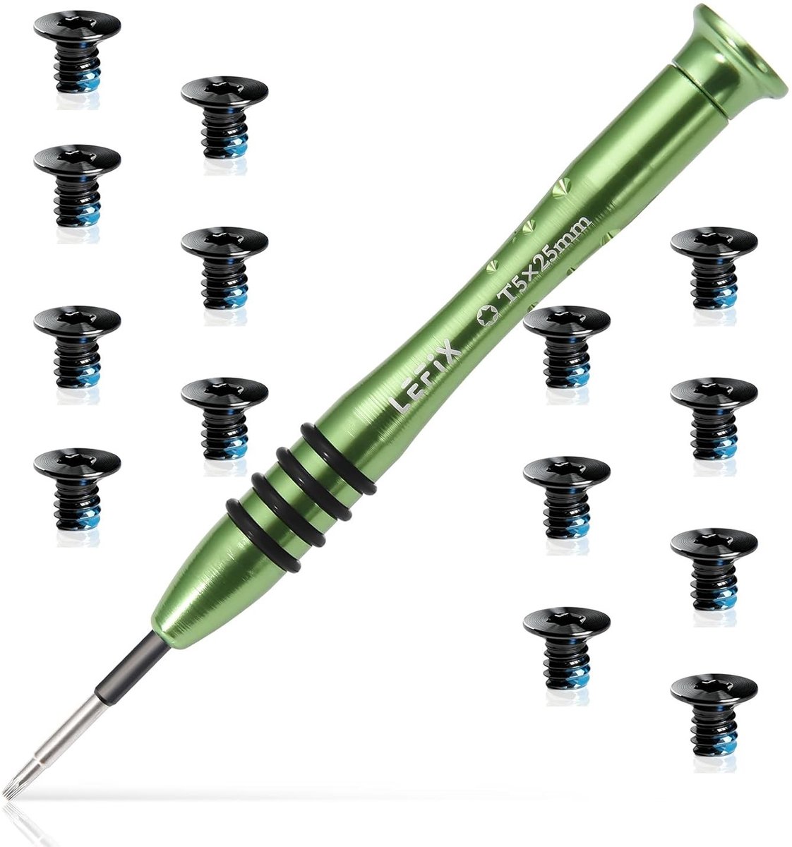 Schroevenset voor minimalistische portemonnees, roestvrijstalen schroeven met zoneffect, blauwe anti-loslatende coating voor optimale veiligheid en duurzaamheid