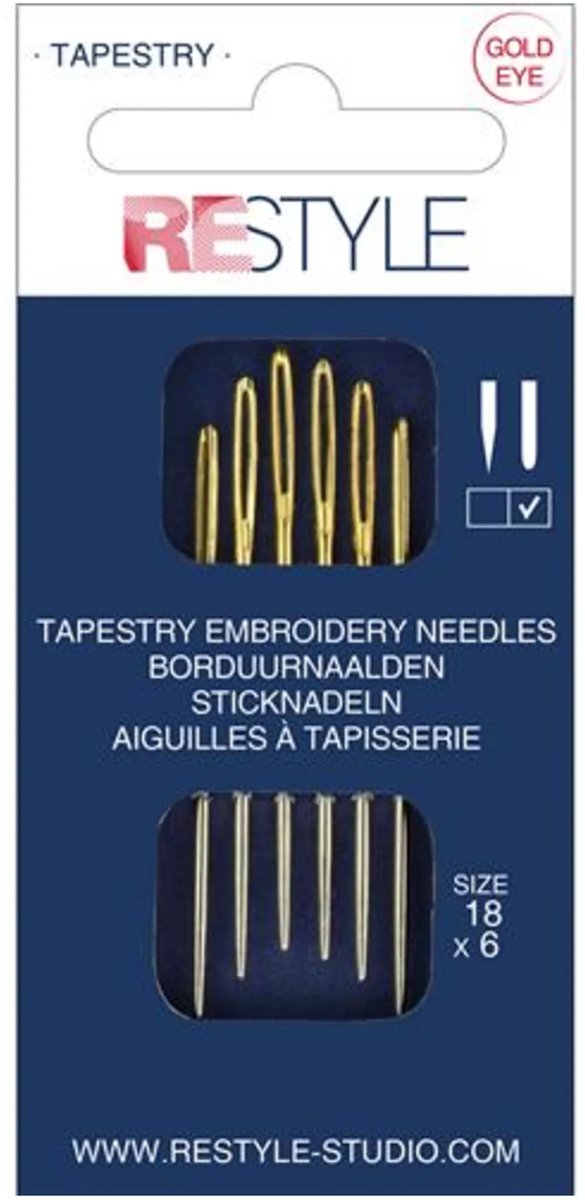 ReStyle 015.10615 Borduurnaalden met ronde punt 18, 6 stuks