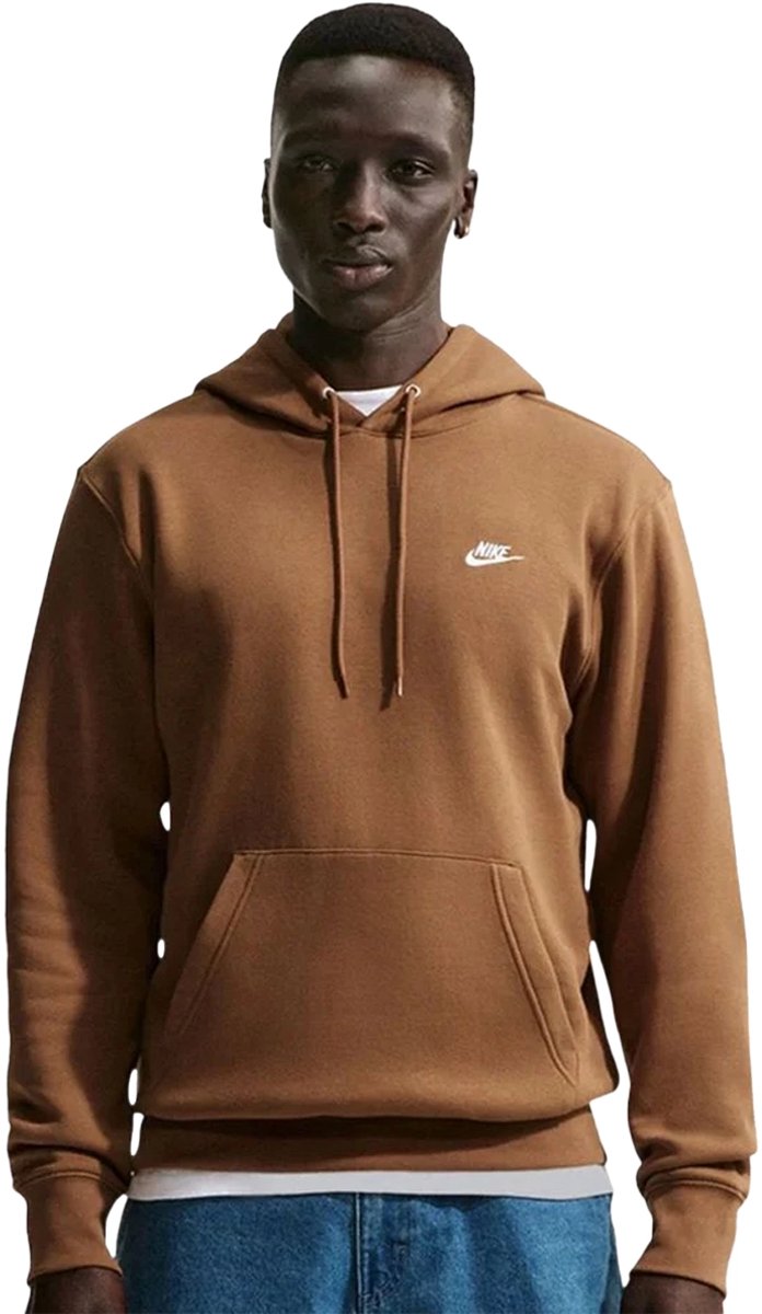 Nike m nk club bb po hoodie in de kleur . Bruin