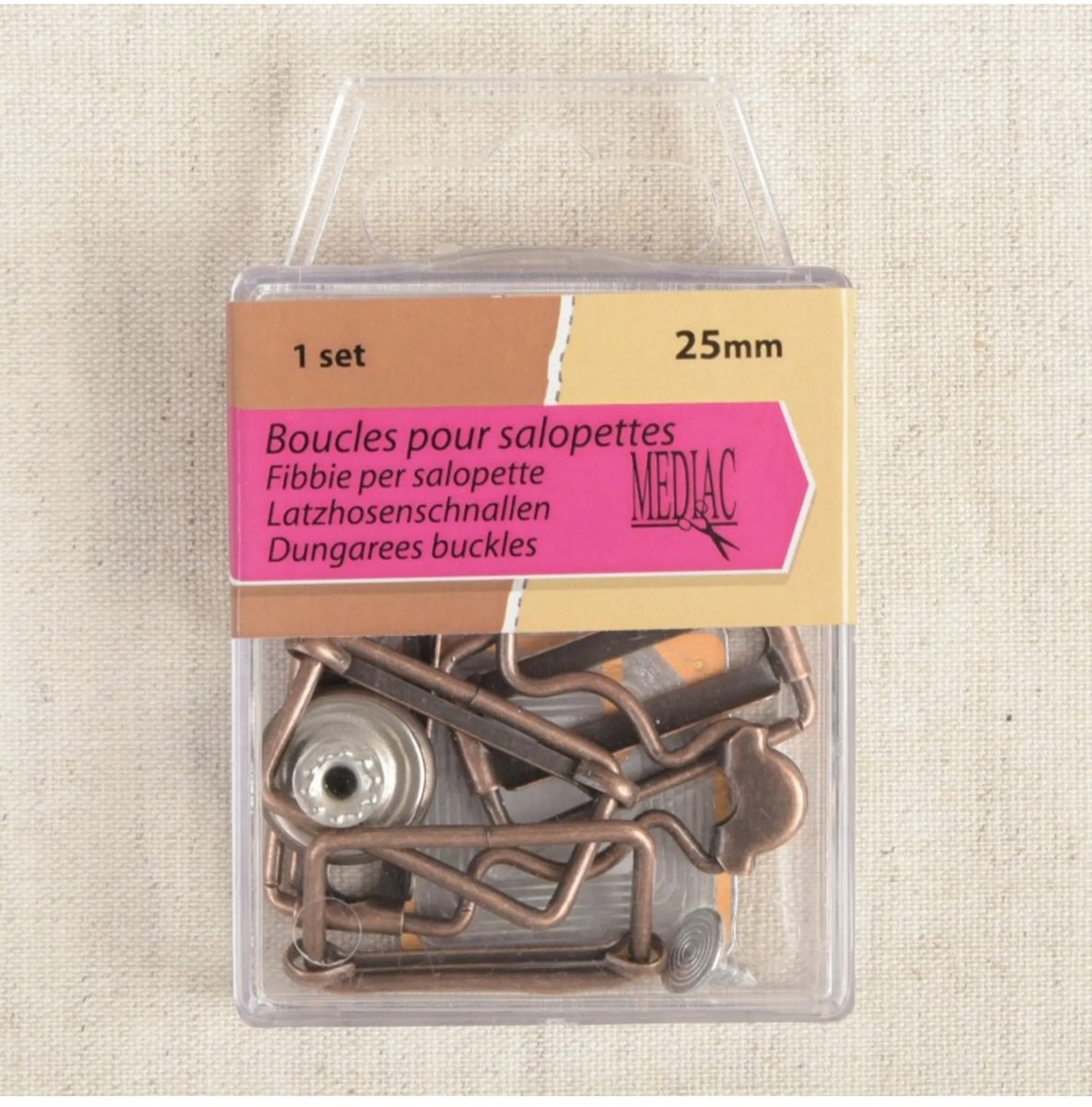 Mediac tuinbroekgesp 25mm koperkleurig