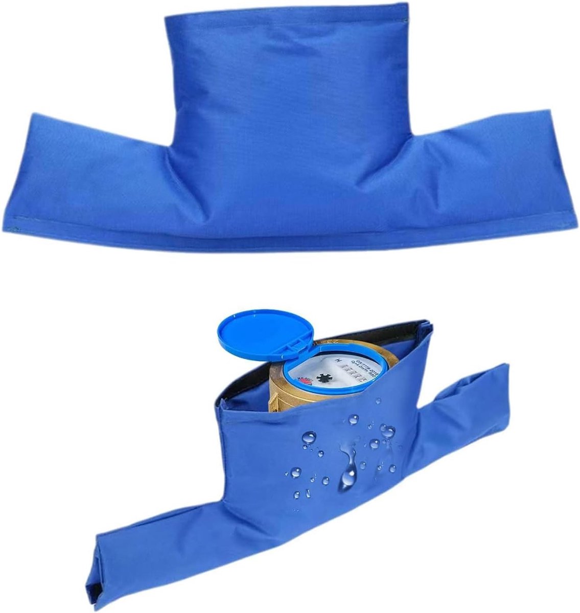 SnelShoppen - 2 Stuks Isolatieafdekking Watermeter - Vorstbescherming Buiten - Thermische Bescherming - Waterdicht Oxford Weefsel - 55x25 cm - Kraanaf