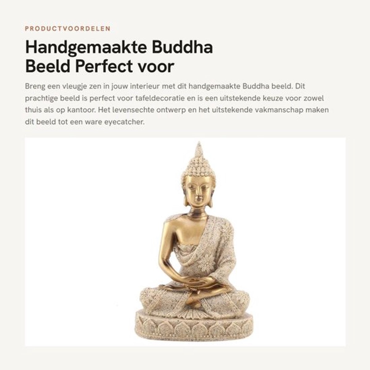 Boeddhabeeld Handgemaakt - Zandsteen/Hars - Decoratie - Meditatie - Cadeau - Vorstbestendig - Beeldhouwwerk