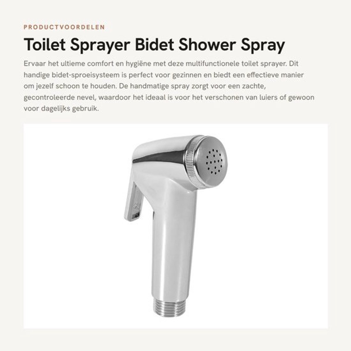 Bidet Handdouche Hoogwaardige ABS - Multifunctioneel - Verstelbaar - Handheld - Eenvoudige Installatie - Veilig en Duurzaam - Douche