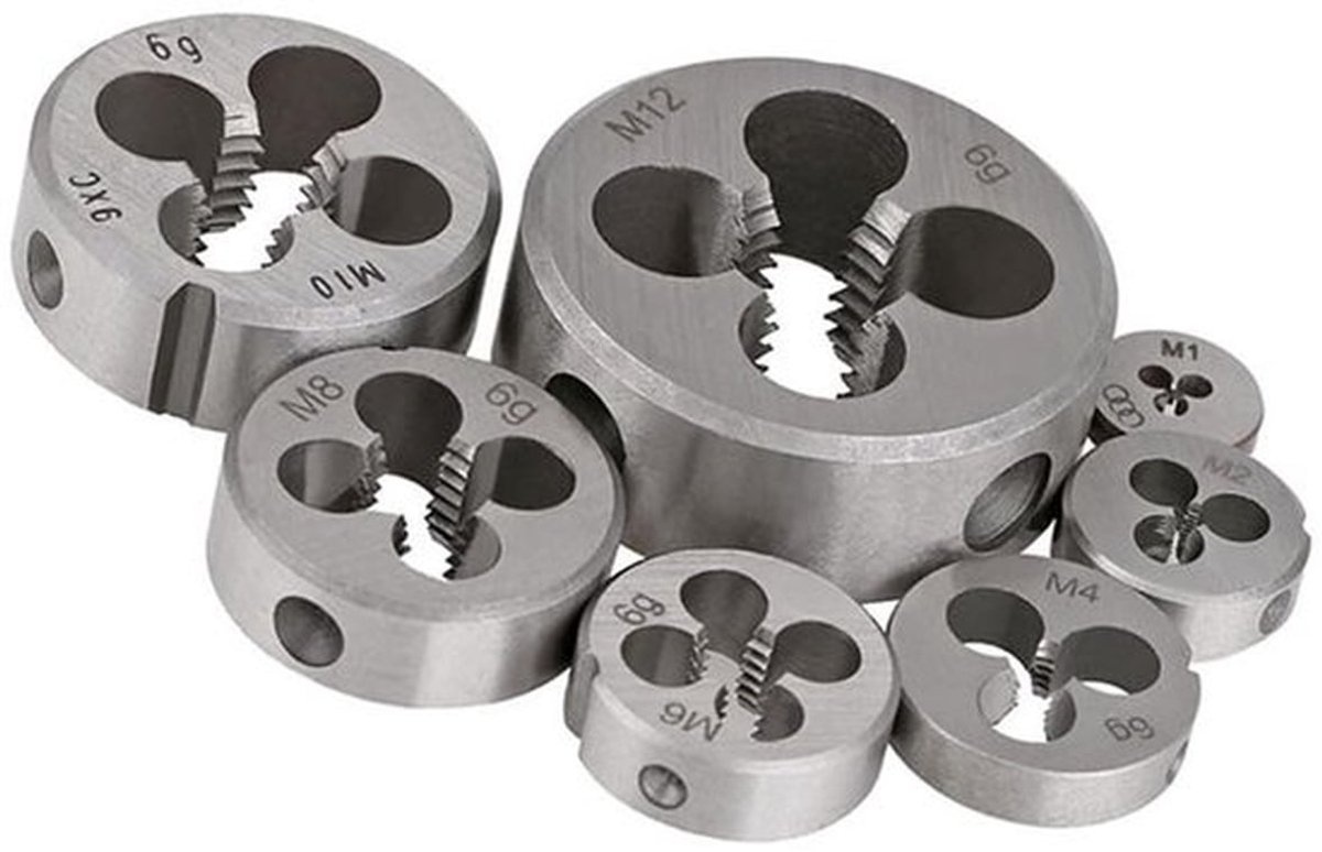 Draad Die Metrisch M1.0x0.25mm - Gelegeerd Staal - Ronde Draadmatrijs - Handgereedschap - Voor Externe Draad Snijden - Geschikt voor Doe-Het-Zelfprojecten