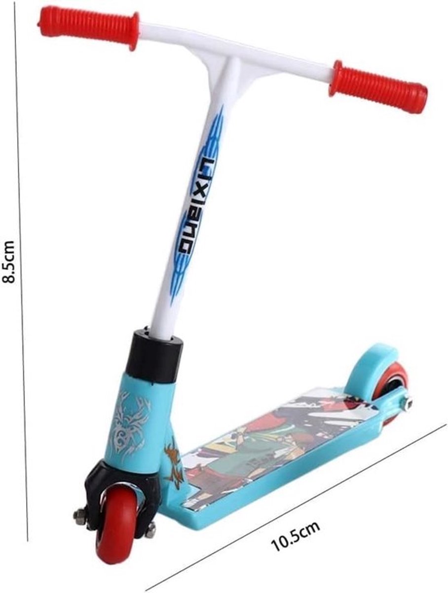 Vingerscooter Set - 2 Stuks - Mini Roller Speelgoed - 8,5 x 10,5 cm - Rubber/ABS-Kunststof - Ideaal Cadeau voor Kinderen - Mini Skateboard