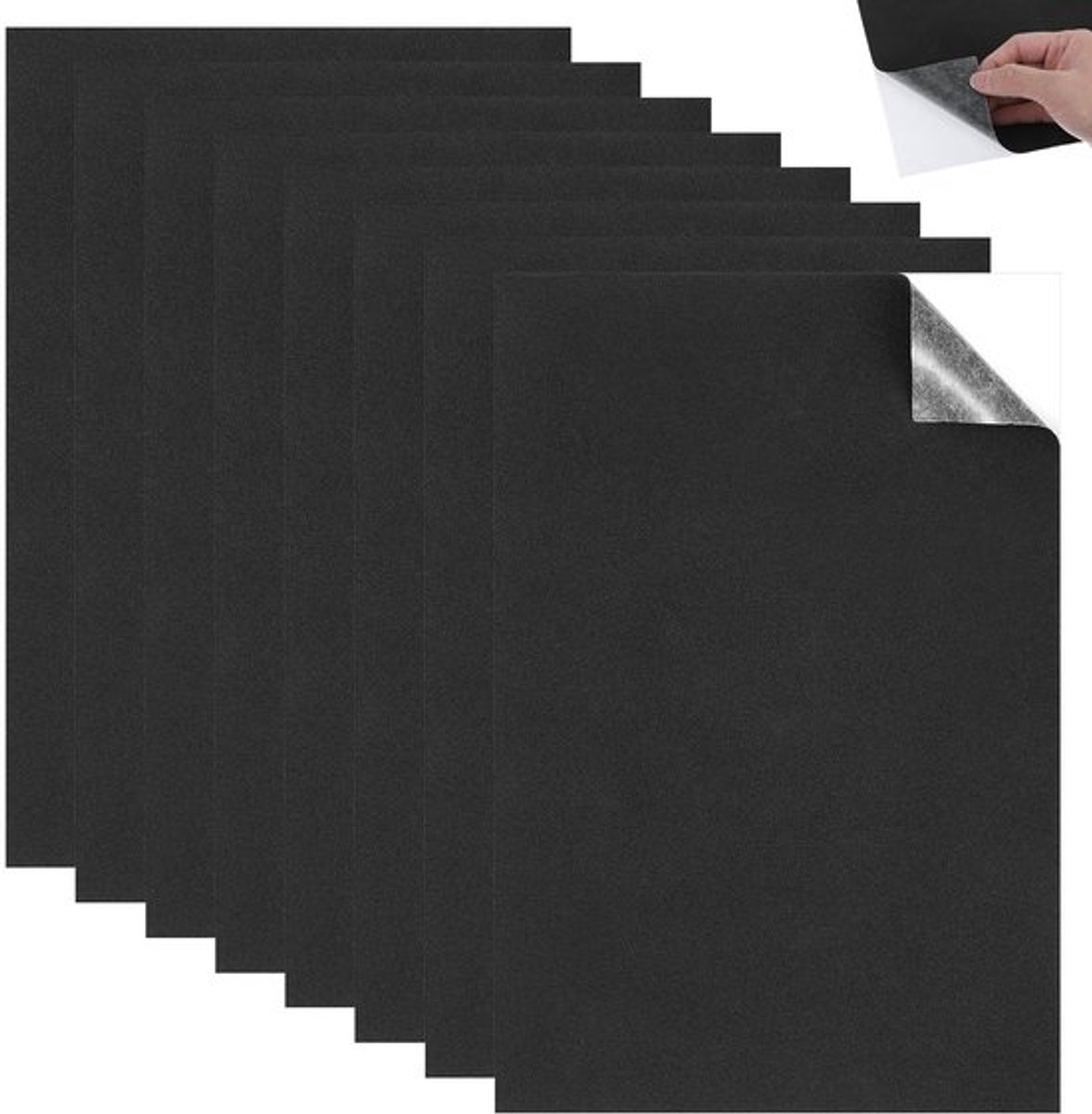 Moosrubber 8 Stuks - Zelfklevende Platen - Geluiddempende Stickers - Meubelisolatie - DIY Projecten - 250 x 200 x 1 mm - Schuimrubber