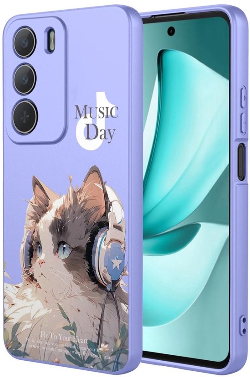 Siliconen Hoes Ultradun - Schokbestendig - Elegant - TPU Hoes - Microvezelvoering - Geschilderd Patroon - Telefoonhoes