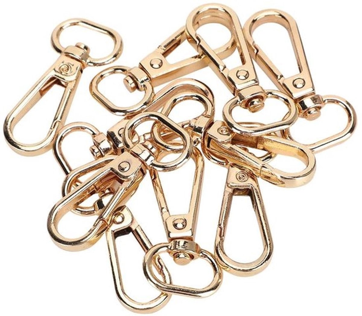 10 Messing Karabijnhaken Sleutelhanger - Lichtgewicht en Handig