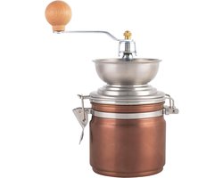 Koffiemolen Koper - Vintage Molen - Verse Koffie - Eenvoudige Bediening - 17.5 x 9.5 cm - Bruin
