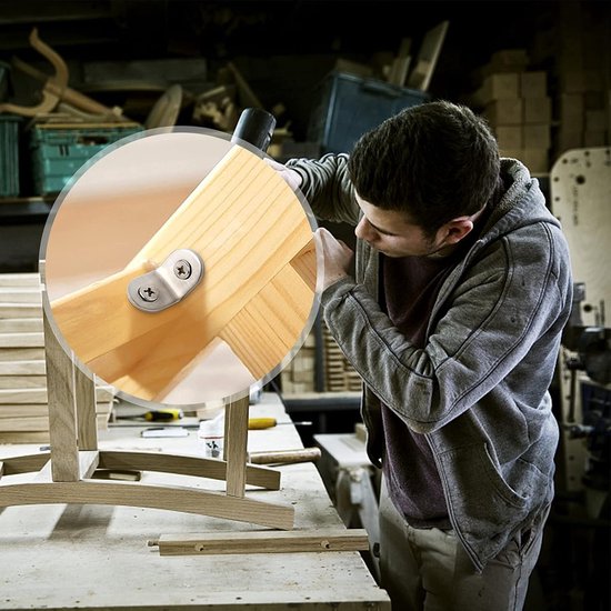 Set van 20 Hoekbeugels van RVS voor Kleine Planken, Stevige Hoekverbindingen met Schroeven voor Hout en Reparaties — afbeelding 4