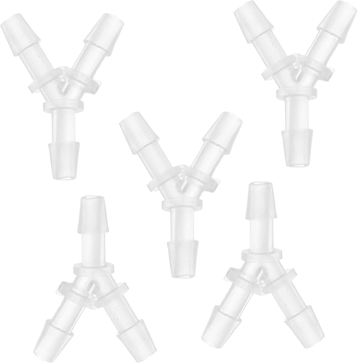 Y-vormige 3-weg vacuum slangverbinder 1/8" - Plastic doorzichtig, set van 5, voor auto en motoronderdelen
