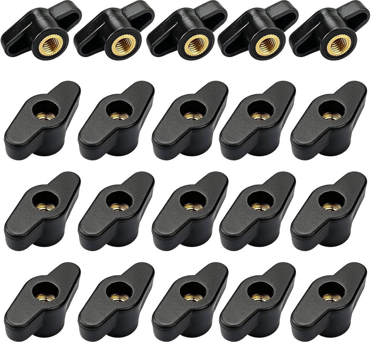 Vleugelmoeren M8 set van 20 stuks, ideale klemknoppen voor mechanische toepassingen, meubels en elektronica