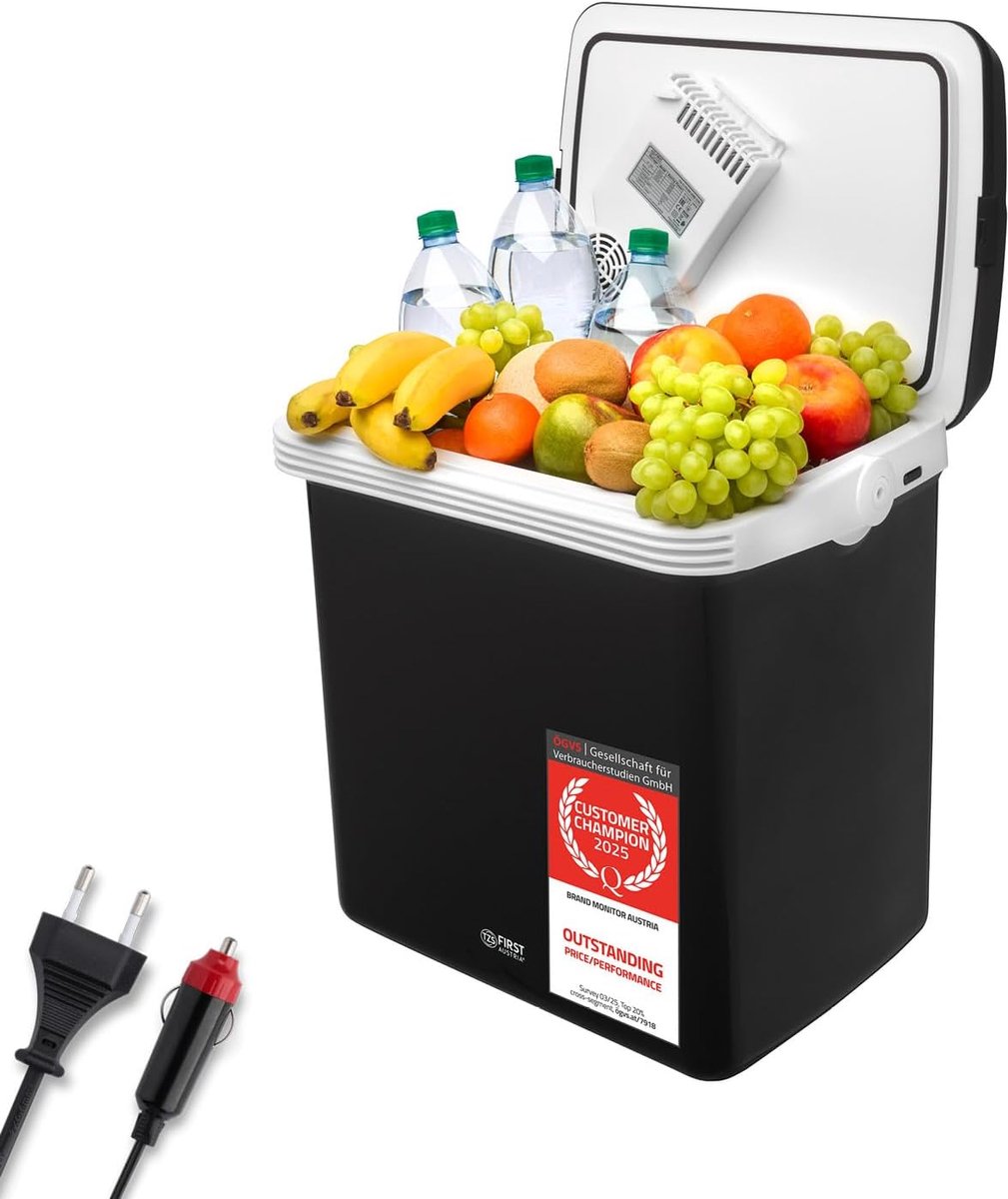 SnelShoppen - Elektrische Koelbox 32L - Koel- & Warmhoudfunctie - 12V/230V - Ideaal voor Camping, Reizen, Auto en Stopcontact - Stil en Thermoelektris