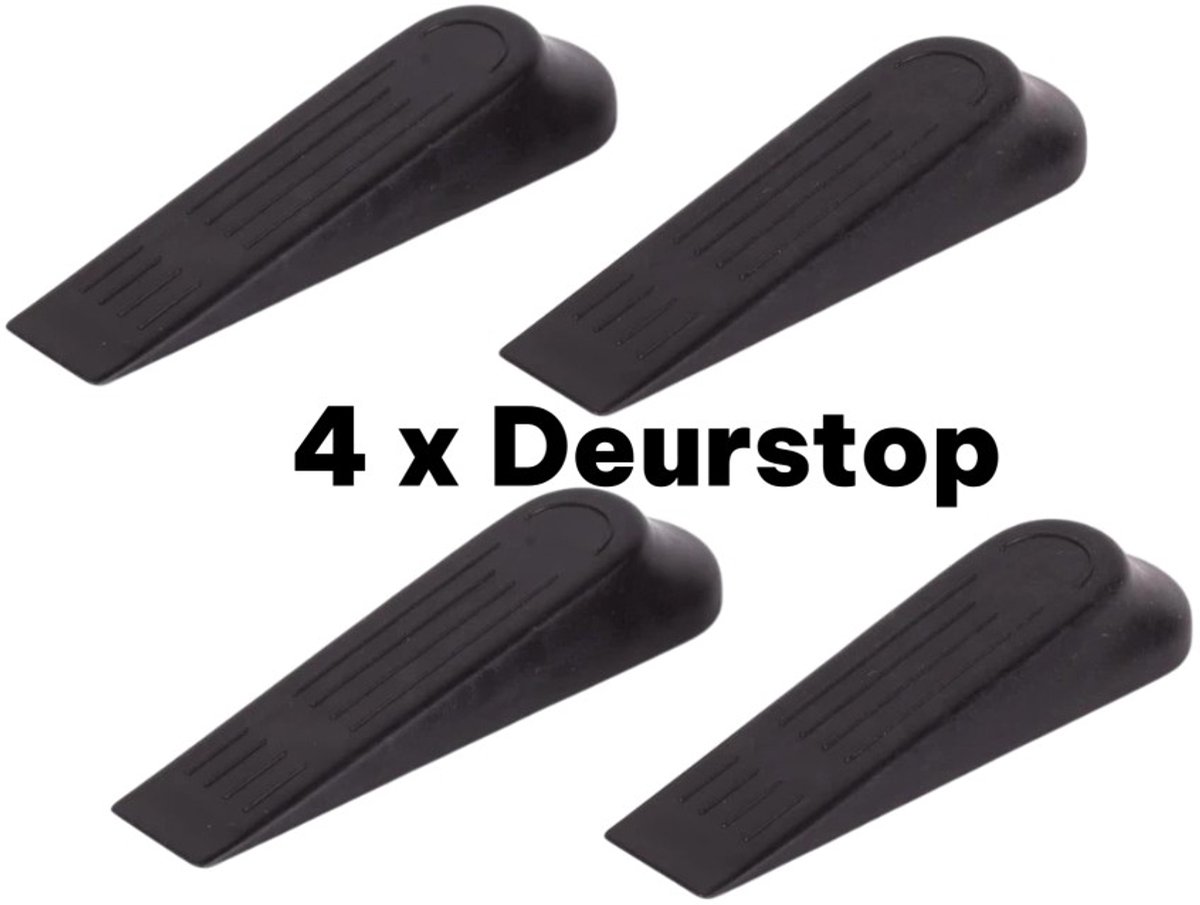 Han-Bar® Deurstopper - PVC - 4 stuks - zwart