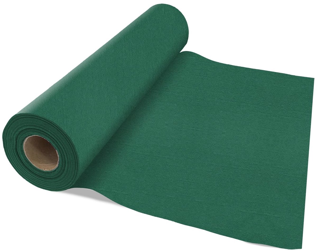 SnelShoppen - VelaHub Airlaid Tafelloper 40 x 120 cm - 24 m op Rol - Hoogwaardige Wegwerploper - Groen - Ideaal voor Feesten, Tuin, Camping en Keuken