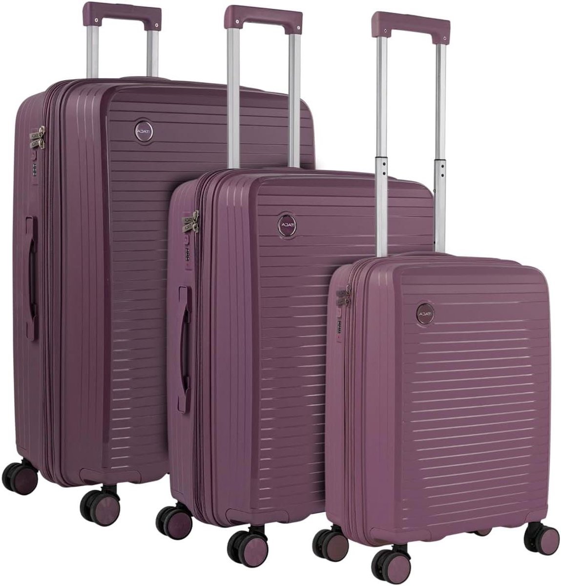Kofferset Delige - Reiskoffer Set - Elke reisbehoefte - Robuuste afwerking - 97 L - Paars