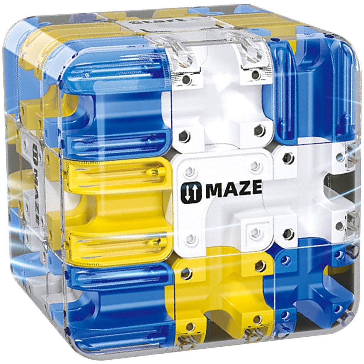 Grote 3D-doolhofkubus - Logische uitdaging 3x3 doolhofpuzzel - speelgoed voor stressvermindering en het ontwikkelen van logisch denken (blauw)