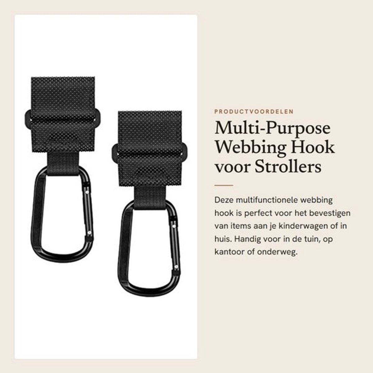 Multi-Purpose Webbing Hook voor Strollers en Meer