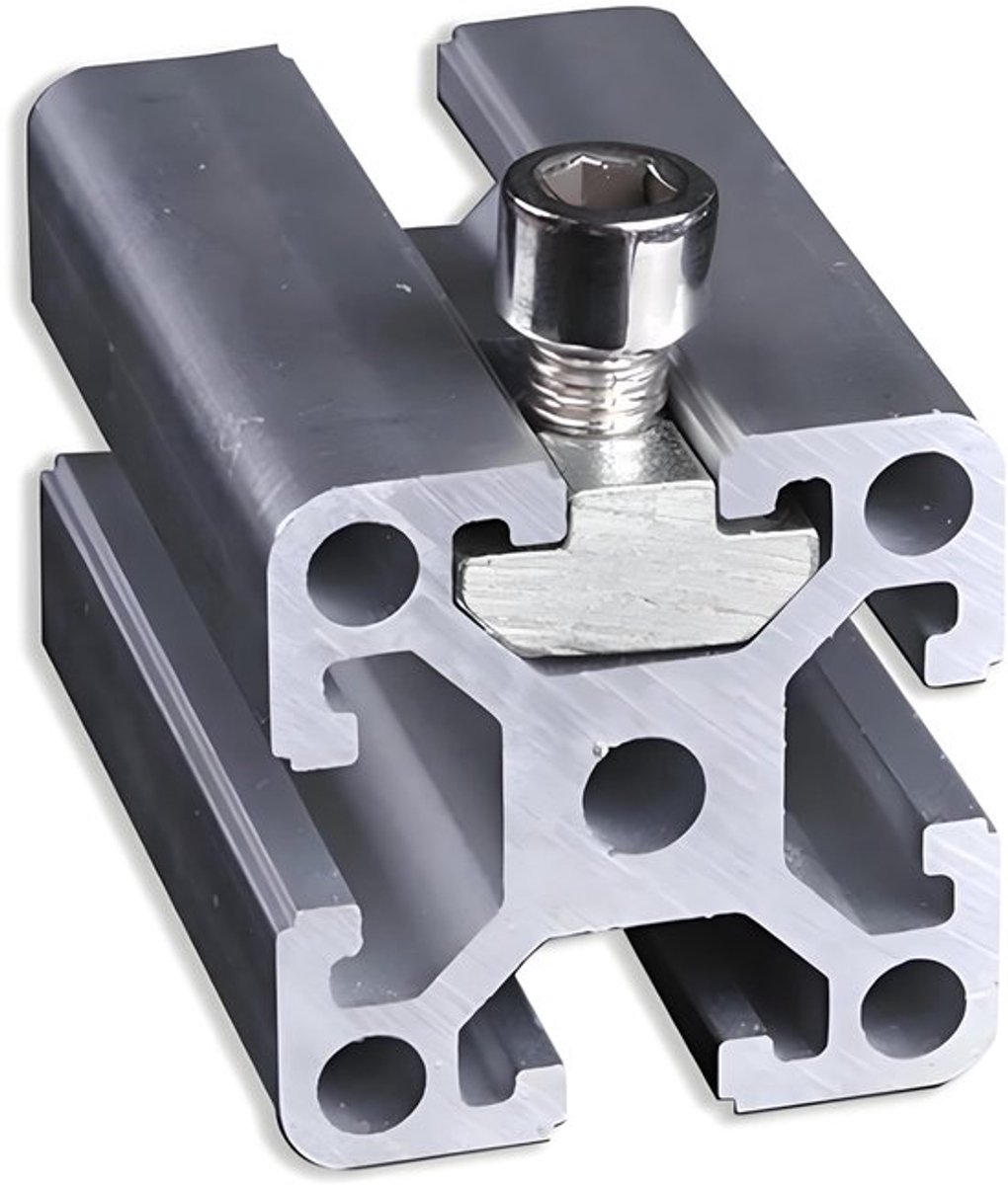 T-moeren 50 stuks - Aluminium Profiel Moer - T-Noten - Accessoires voor CNC machine - Europese Standaard 20-M4 - Duidelijke Opbergdoos - Profielmoer