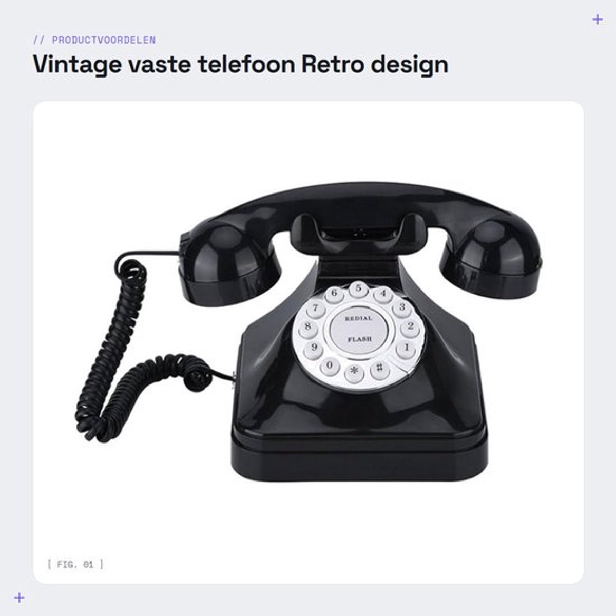 Vaste Telefoon Vintage Uiterlijk - Antislipvoet - Multifunctie - Eenvoudige Bediening - Traditionele Bel Ring - Decoratie voor in Huis - Retro Telefoon