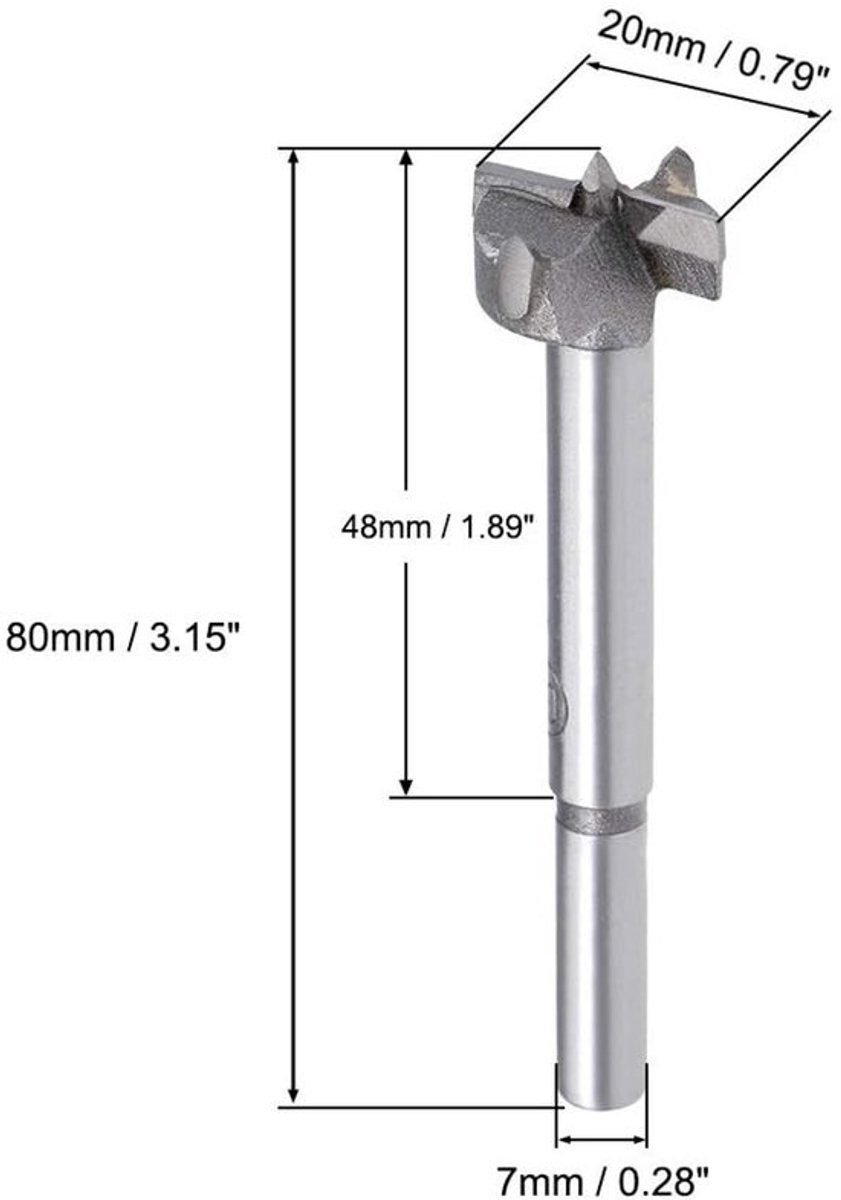 Forstner Boorbit - Houtgat Zaag - 20mm - Boren - Boren voor Houtbewerking - Precisie - Geschikt voor Houtbewerking