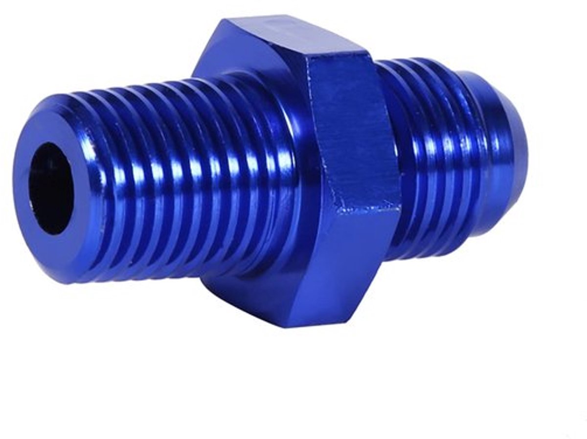 AN6 Naar Fittingen - Aluminium Slangconnector - Lichtgewicht en Duurzaam - Blauw - Fitting Adapter - Voor Brandstofsystemen - 1/4 Dra...