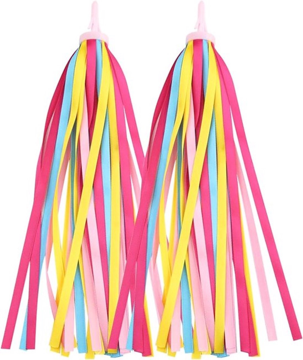 SnelShoppen - Set van 2 Fietshangers voor Kinderen - Decoratieve Fietsstickers, Stroomlijn Grip, Tassels, Geschikt voor Jongens en Meisjes, 26 cm, Duu