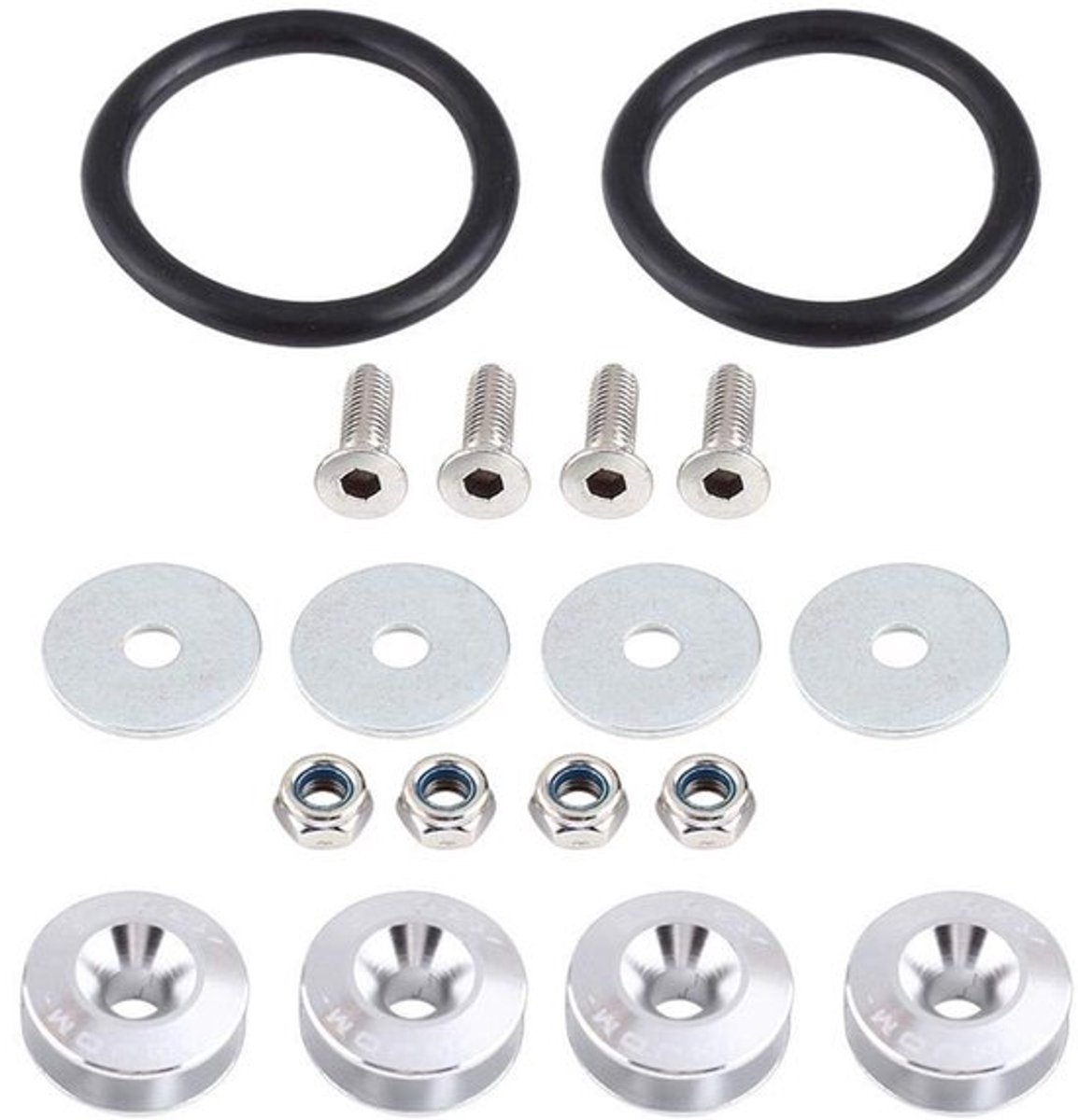 Sluitring Aluminiumlegering - Bevestigingsset - Motorruimte - Schroef - O-ringen - Eenvoudige installatie - 4 Stuks