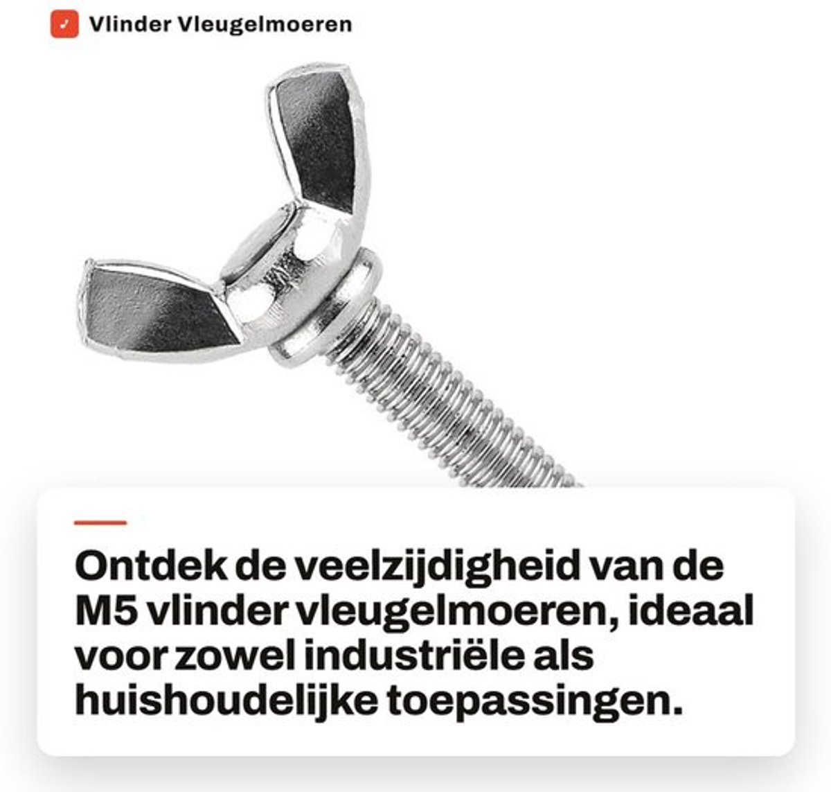 Vleugelmoeren Assortiment - 5 Stuks M5 - Roestvrij Staal - Anticorrosief - Duimschroeven - Bevestigingsmiddelen - Gemakkelijk te bevestigen - Schroeven