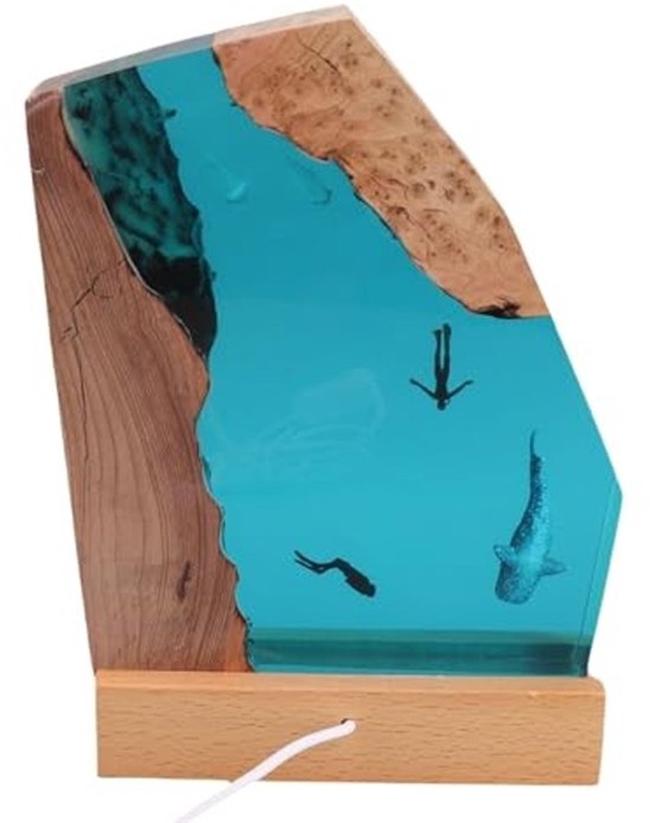 Hars Oceaan Lamp - Nachtlampje - Creatief Design - Diepzee Grot - Slaapkamer Decoratie - S