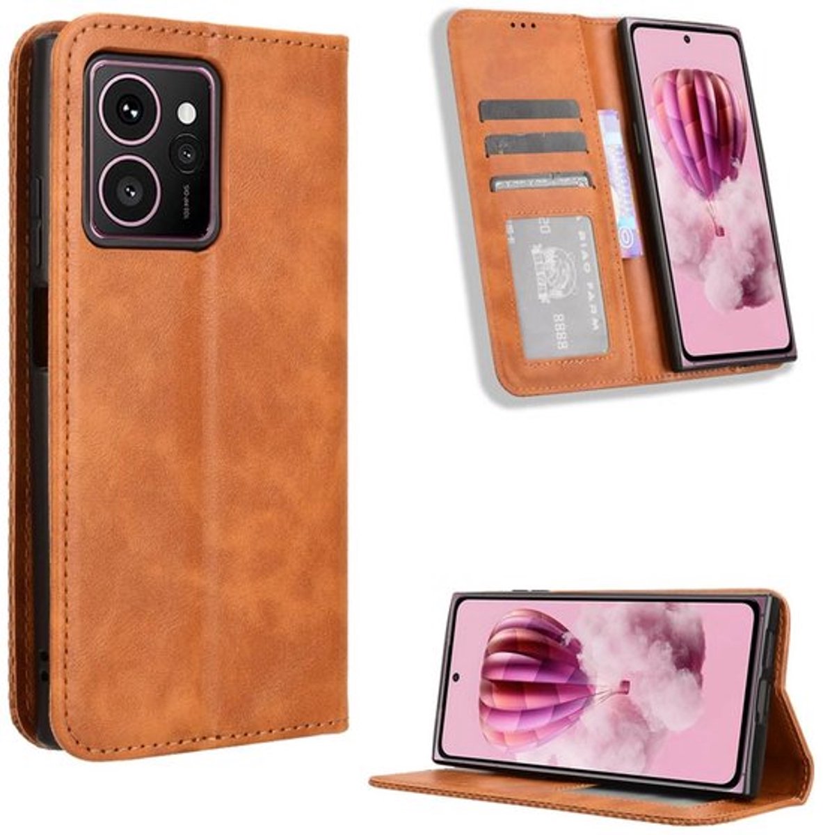 Portefeuillehoesje Premium PU-leer - HMD Fusion - Shockbestendig - Flip Cover - RFID-blokkeringsfunctie - Kaartsleuven - Telefoonhoes