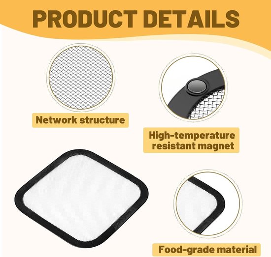 Fijnmazige RVS Spatbescherming voor Airfryer, Vet Spatbescherming Accessoire, Geschikt voor Ninja CRISPi FN101EUGY, FN101EUST en FN101EUSG, Duurzaam en Hittebestendig — afbeelding 3