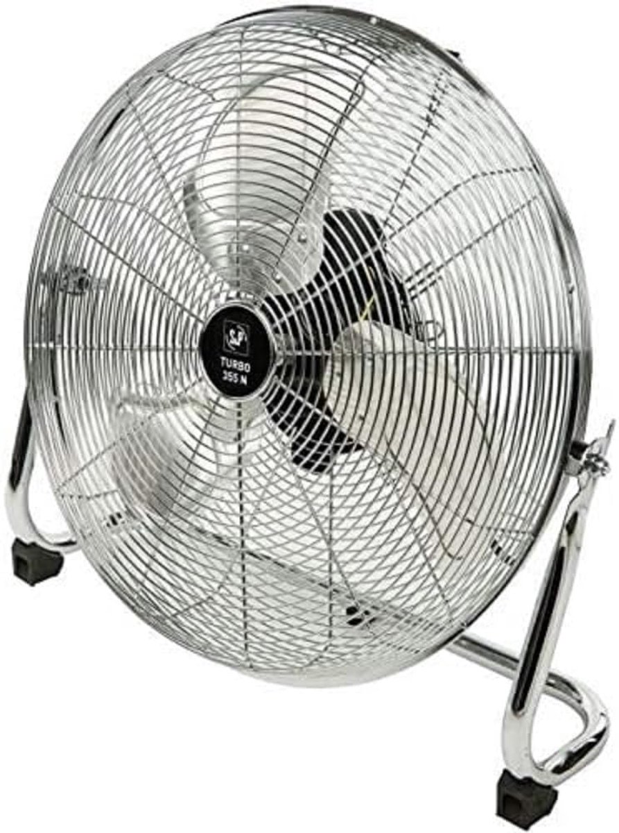 SnelShoppen - Turbo 355 N huisventilator met chromen vleugels, krachtige luchtcirculatie, modern design, ideaal voor woonkamer, keuken en kantoor