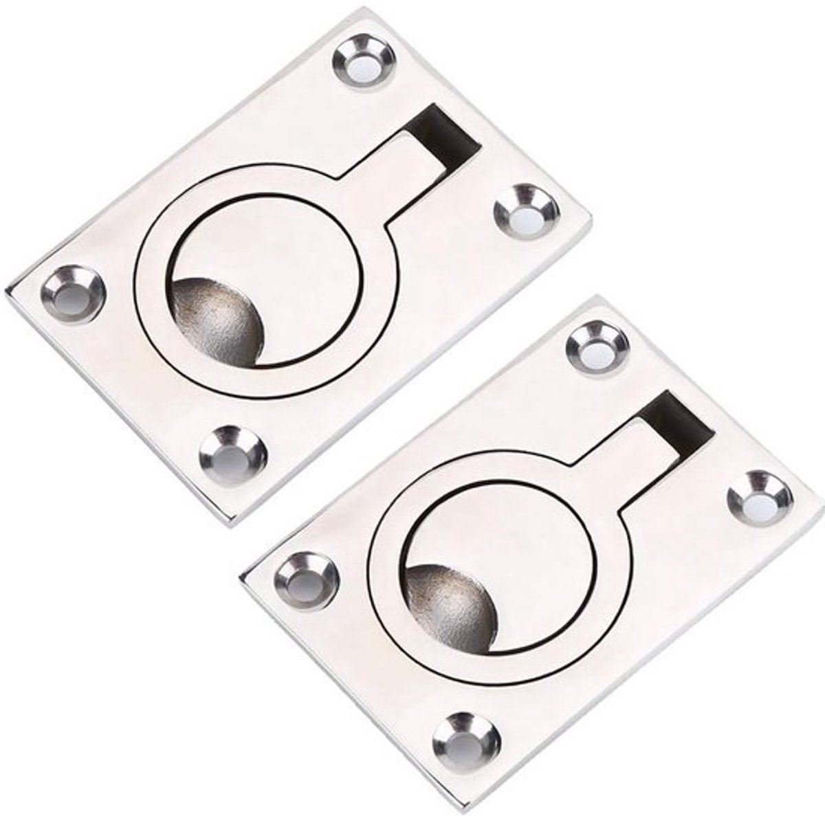Trekgreep Roestvrij Staal 316 - Luikgreep - Bootdek - Jacht - Woonmeubels - Eenvoudig te installeren - 63 x 44 mm