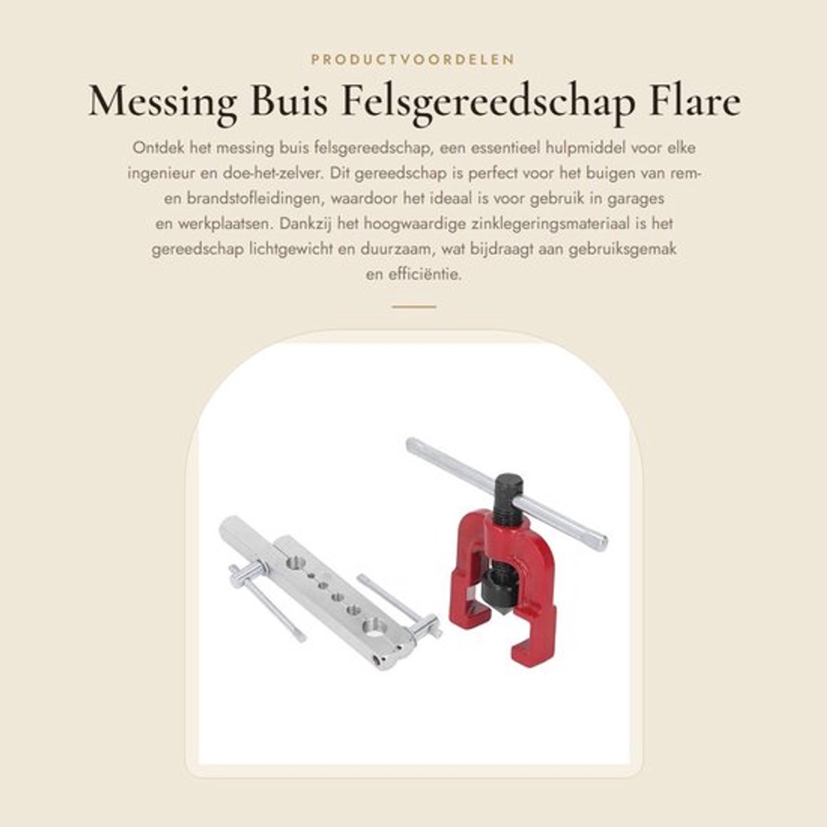 Felsgereedschap 3/16in - 1/4in - 5/16in - 3/8in - 1/2in - 5/8in - Zinklegering, Lichtgewicht, Geschikt voor Dunwandige Buizen - Buisgereedschap