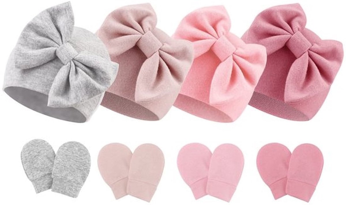 Babyset - Hoeden/Handschoenen - Katoen - 0-6 Maanden - Trendmode - Hoogwaardige Accessoires - Babyaccessoires