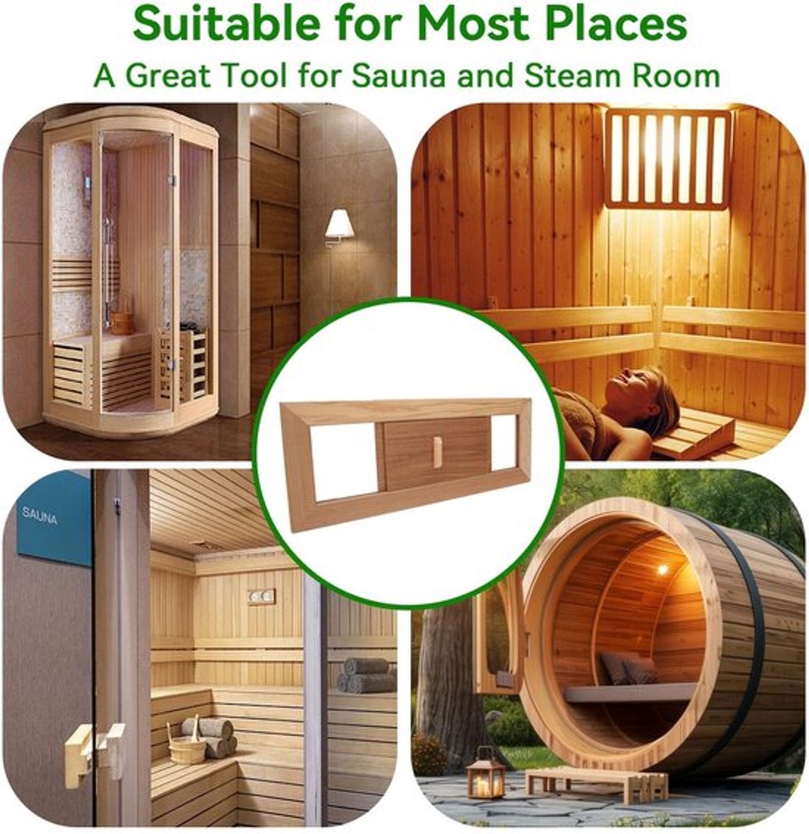 Sauna Vent Hoogwaardige Hemlock - Verstelbaar Ventilatieventiel - Praktisch Accessoire - Duurzaam Hout - Goed Ventilatie-effect - Voor Saunaruimte