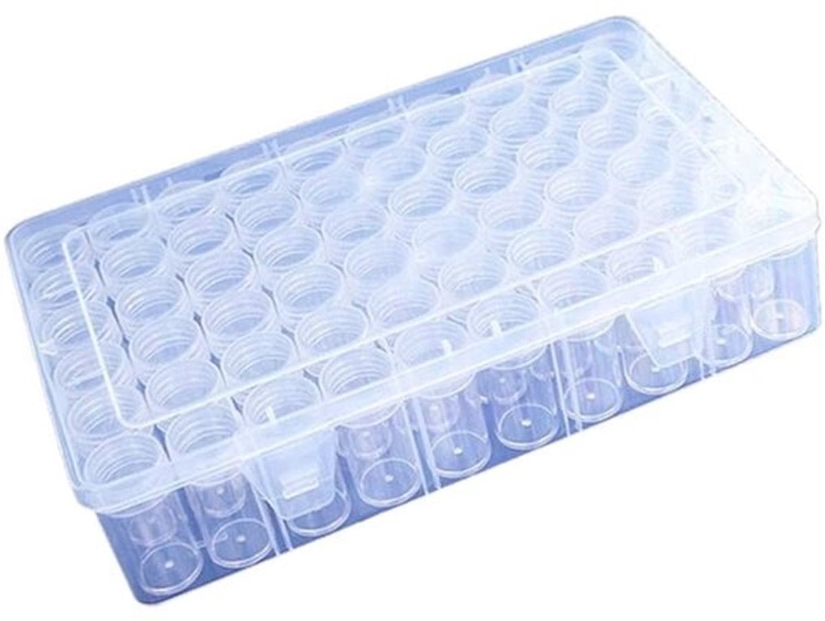 Sieradenbox met 60 Verwijderbare Compartimenten - Opbergdoos met Deksel - Plastic Opbergdoos - Organizer voor Sieraden - Lichtgewicht en Duurzaam - Inclusief Stickerlabel