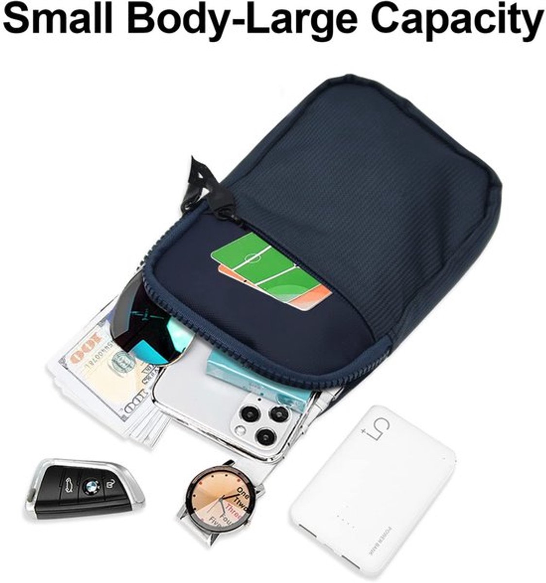 Crossbody Tas Ademend - Sling Tas - Schoudertas - Rugzak voor Dames/Heren - Lichtgewicht - Schokbestendig - Multifunctionele Opbergruimte