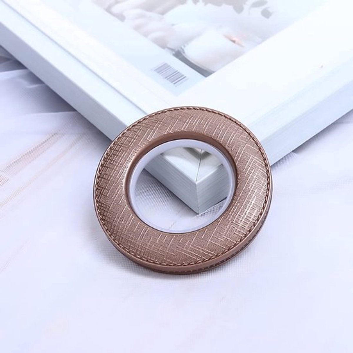 Gordijnringen geruite textuur - Binnendiameter 40 mm - 25 stuks - ABS-kunststof - Ruisarme ring - Toepassing voor gordijnen - Gordijnhaak