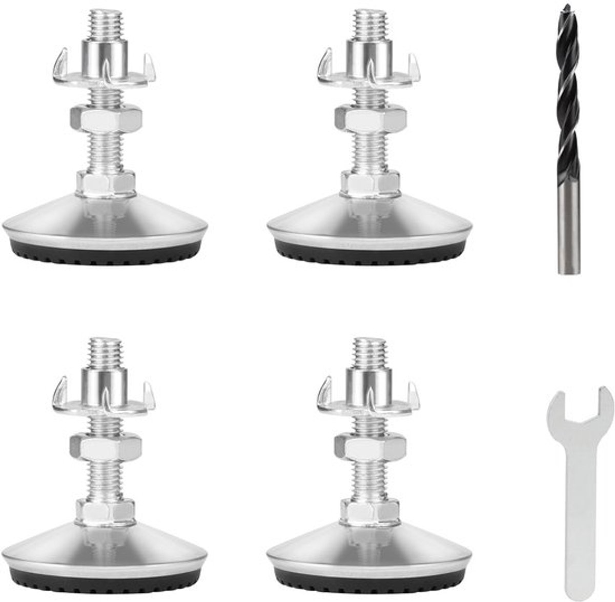 Tafelpoten Verstelbaar - Meubelpoten Set van 4 - Metalen Tafelpoten - Hoogte Verstelbaar - Draadtype M10 - Belastbaarheid 450 kg