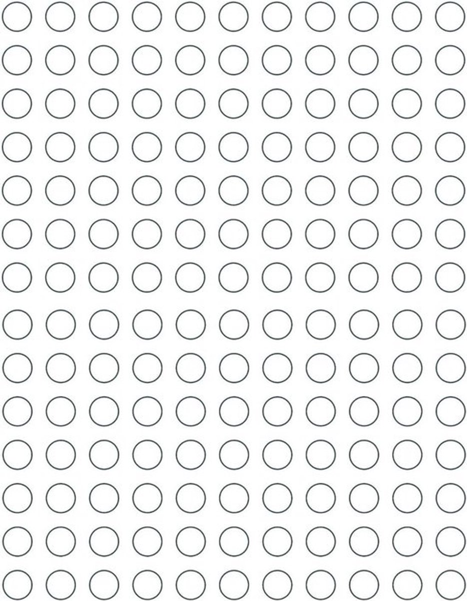 Kleurcoderingslabels 1,3 cm - Ronde Stickers - Witte Stipetiketten - 154 Labels per Vel - Inclusief Sjabloon - Permanente Lijm
