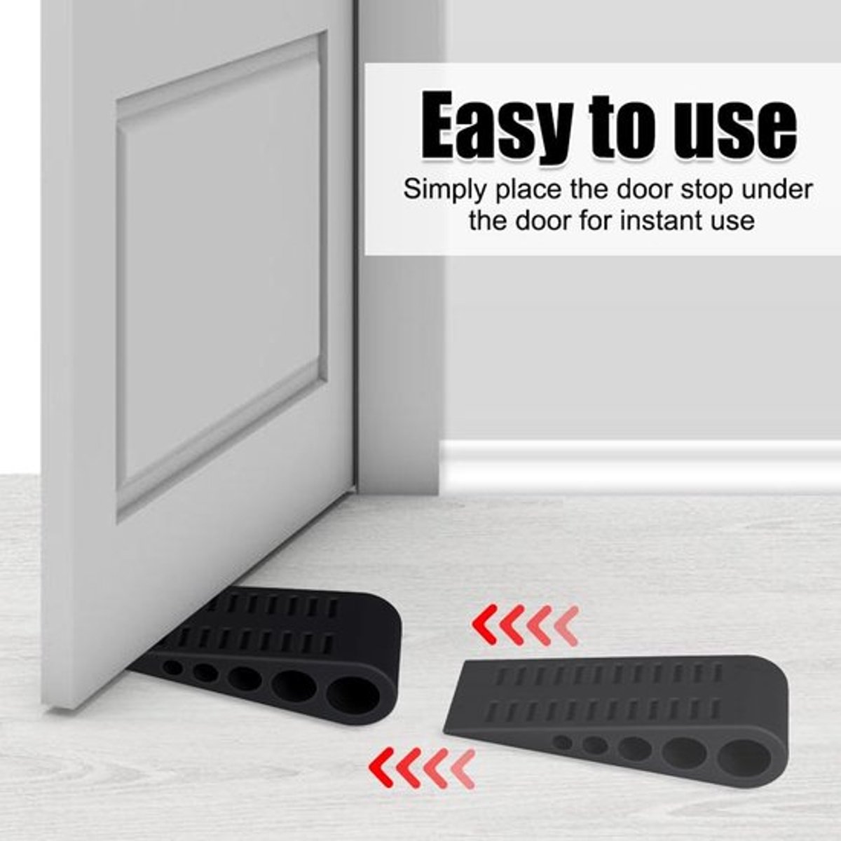 Deurstopper Antislip - Deurstopper Wig - 2 Stuks - Zacht en Elastisch - Geluidsreducerend - Voor Onderkant van de Deur - Deurstoppers