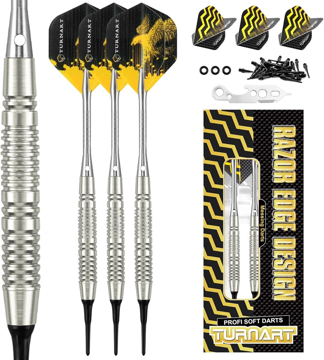 Dart set met plastic tip 18 g - messing soft darts - professionele darts voor elektronische dartborden - ShopVlot