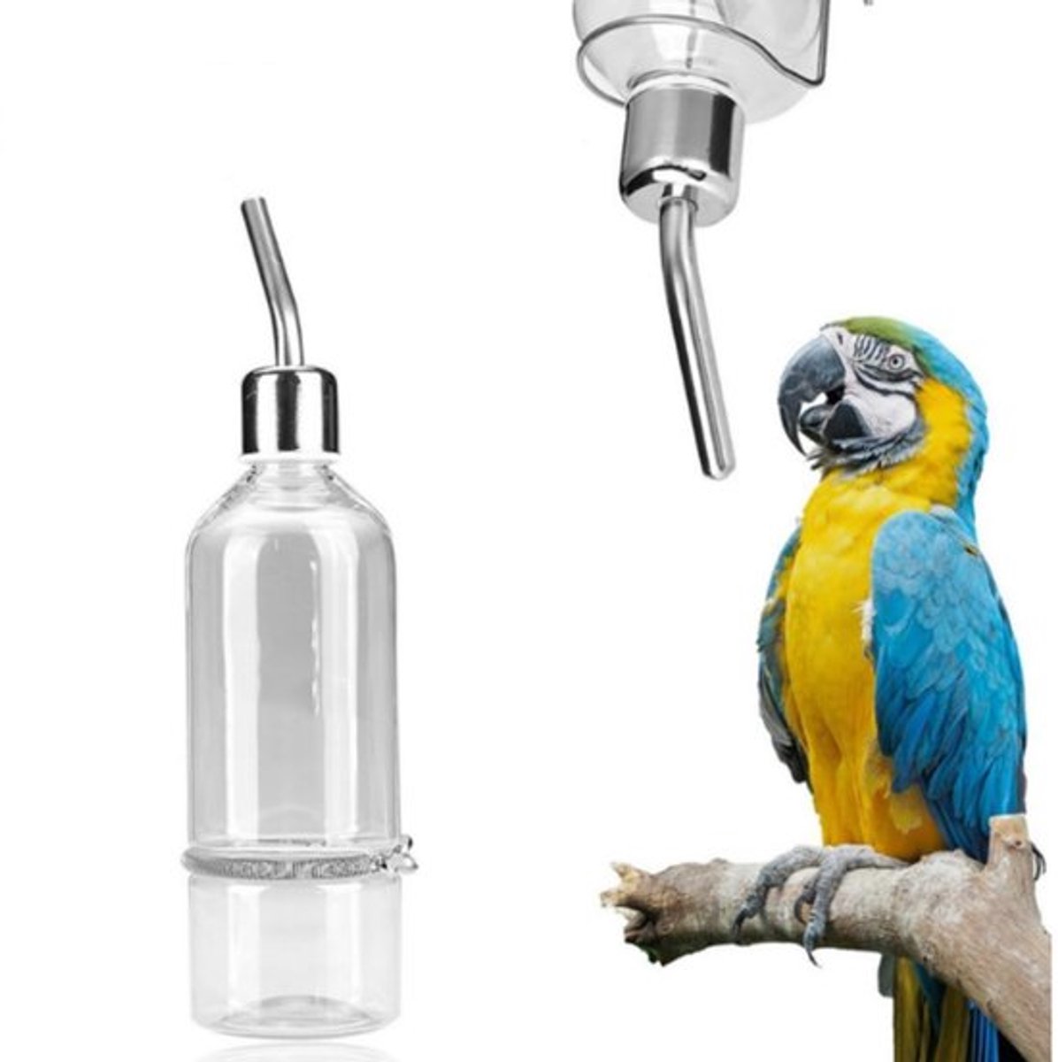 Waterfles RVS - Huisdieren Waterfles - Geen Druppel - Automatische Waterdispenser - Vogel/Knager Waterfles - Handige Waterfles - Dierenwaterfles