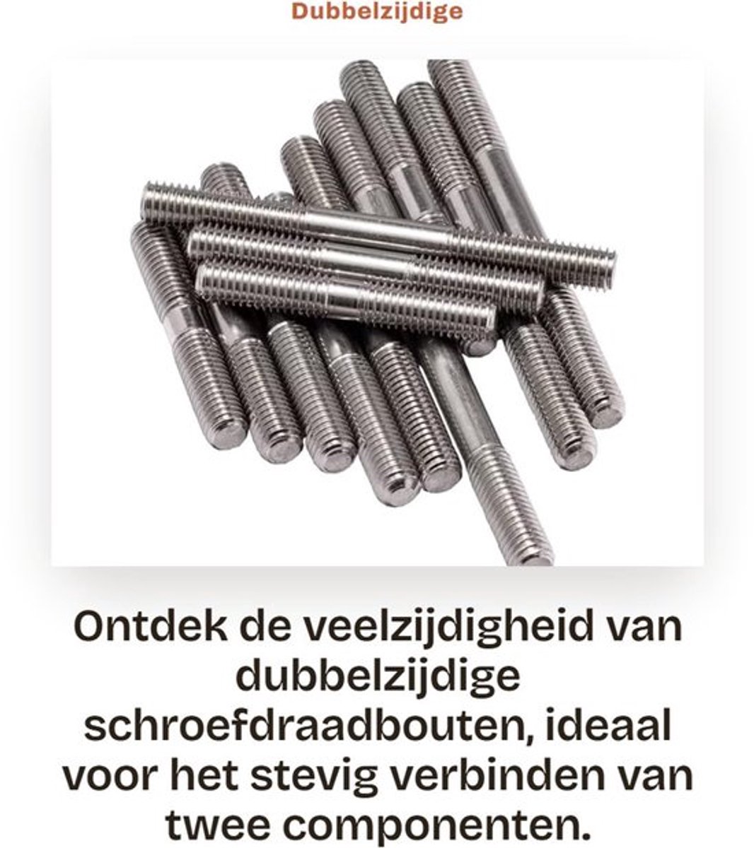 Schroefdraadbouten Dubbelzijdig - Draadstang M8x45mm - 304 Roestvrij Staal - 5 Stuks - Sterke Verbinding