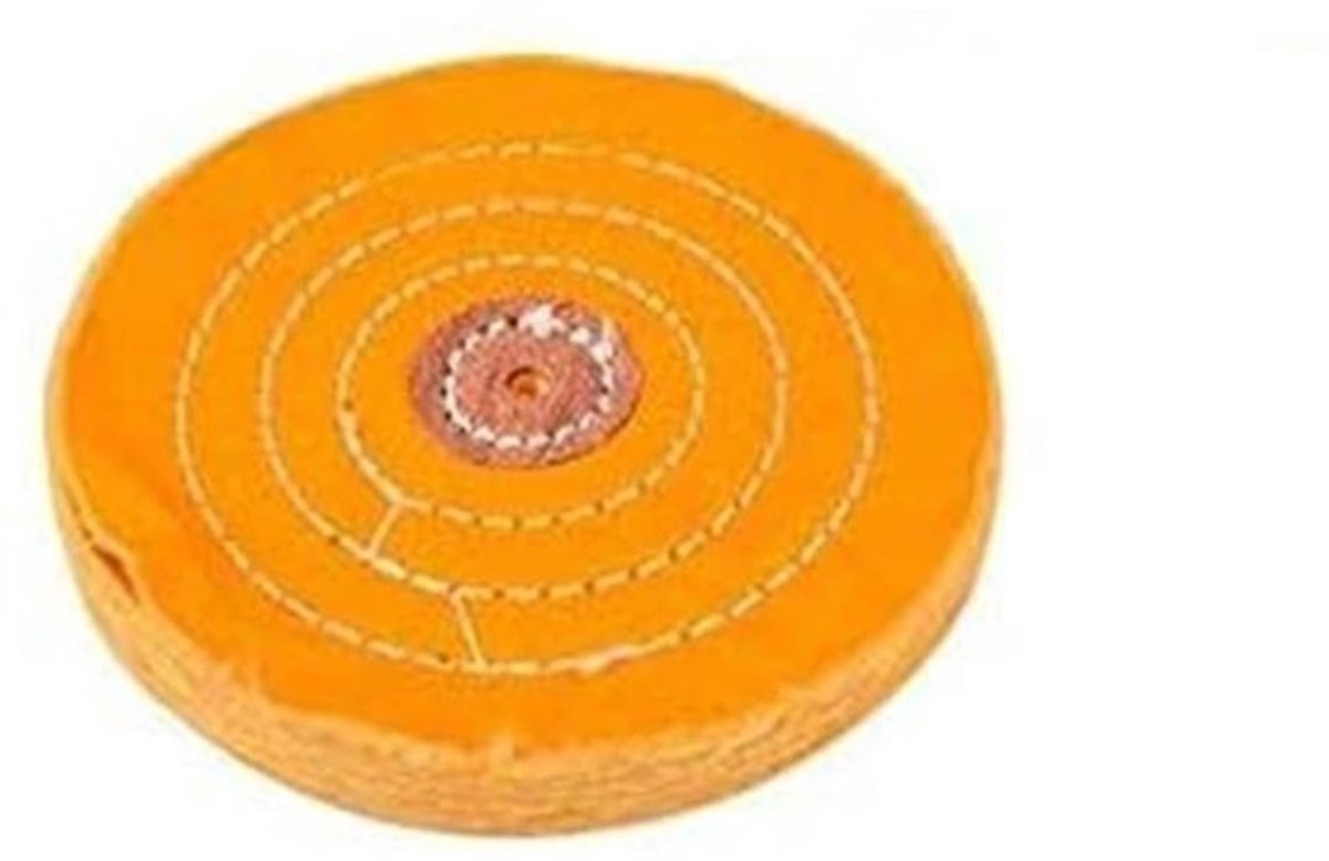 Buffing Wielen 5" - Spiraal Dubbelgestikt - Polijsten - Slijpmachine - Hoogwaardig Katoenfluweel - Voor Metaal/Aluminium/Roestvrij Staal/Sieraden/Hout/Kunststof/Glas - Polijstwielen